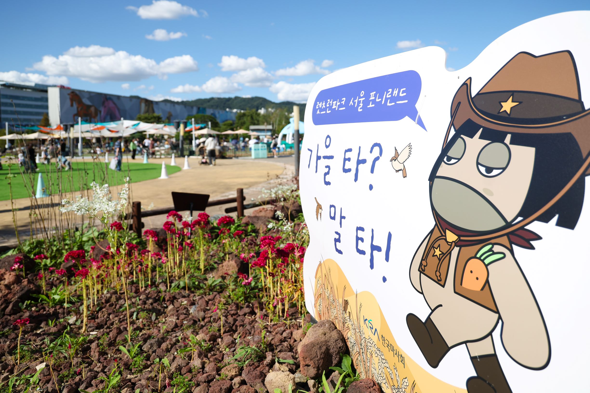  렛츠런파크 서울 포니랜드 가을타 말 타 행사 현장