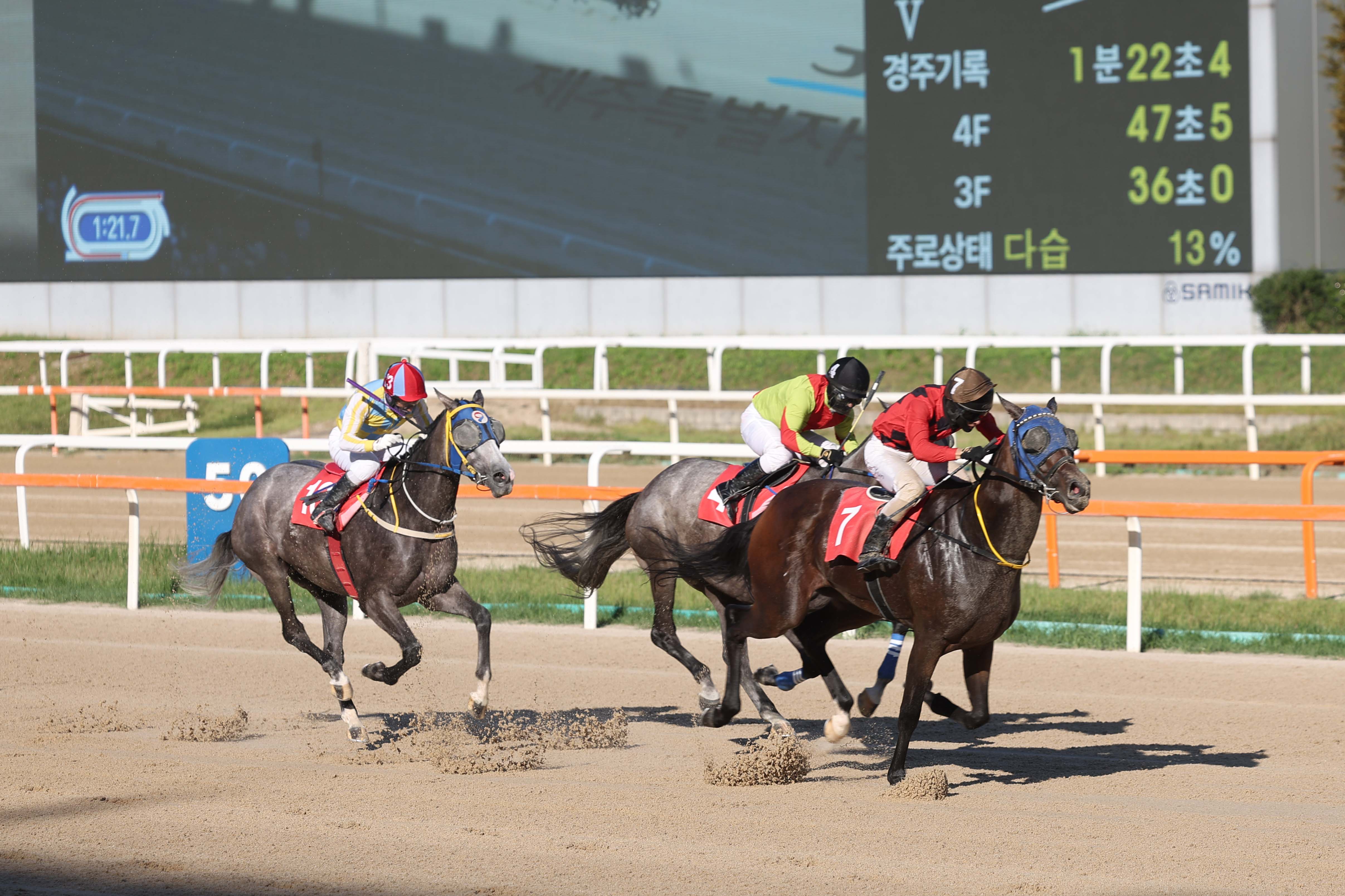  제주특별자치도지사배 결승선 통과 직전 역전 장면